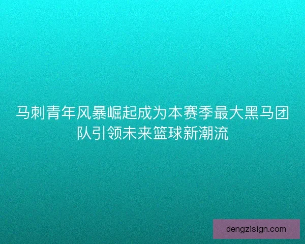 马刺青年风暴崛起成为本赛季最大黑马团队引领未来篮球新潮流 马刺青年风暴崛起成为本赛季最大黑马团队引领未来篮球新潮流